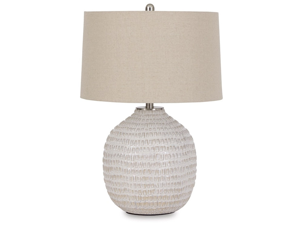 Signature Design by Ashley - Jamon Ceramic Table Lamp in Beige - L100764 veiw 1