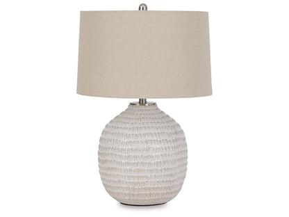 Signature Design by Ashley - Jamon Ceramic Table Lamp in Beige - L100764 veiw 1