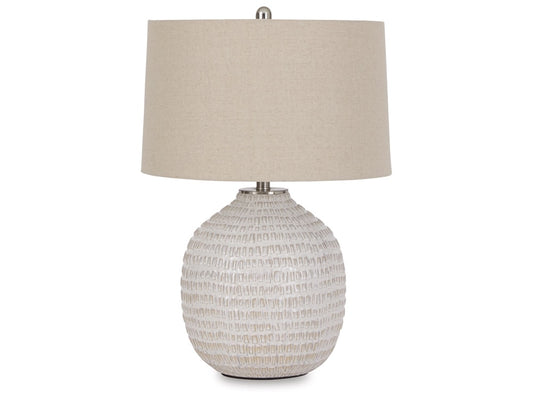 Signature Design by Ashley - Jamon Ceramic Table Lamp in Beige - L100764 veiw 1