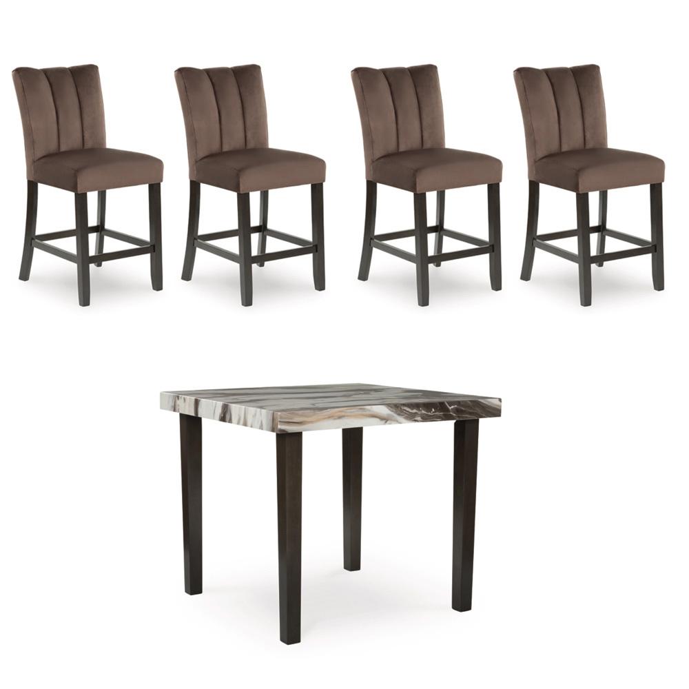 Signature Design by Ashley - Jazmore Counter Height Table and 4 Barstools in Mocha veiw 1