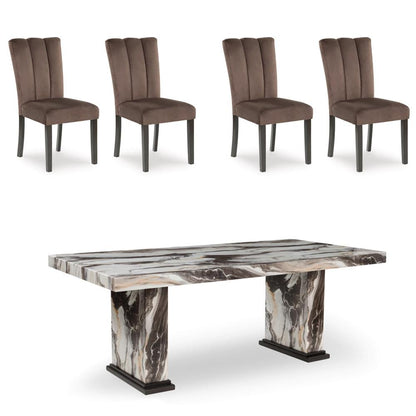 Signature Design by Ashley - Jazmore Dining Table and 4 Chairs in Mocha veiw 1