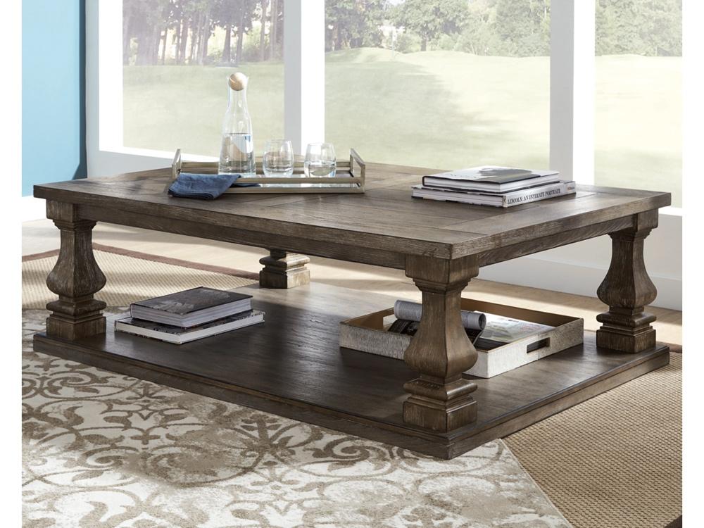 Signature Design by Ashley - Johnelle Rectangular Cocktail Table in Gray - T776-1 veiw 2