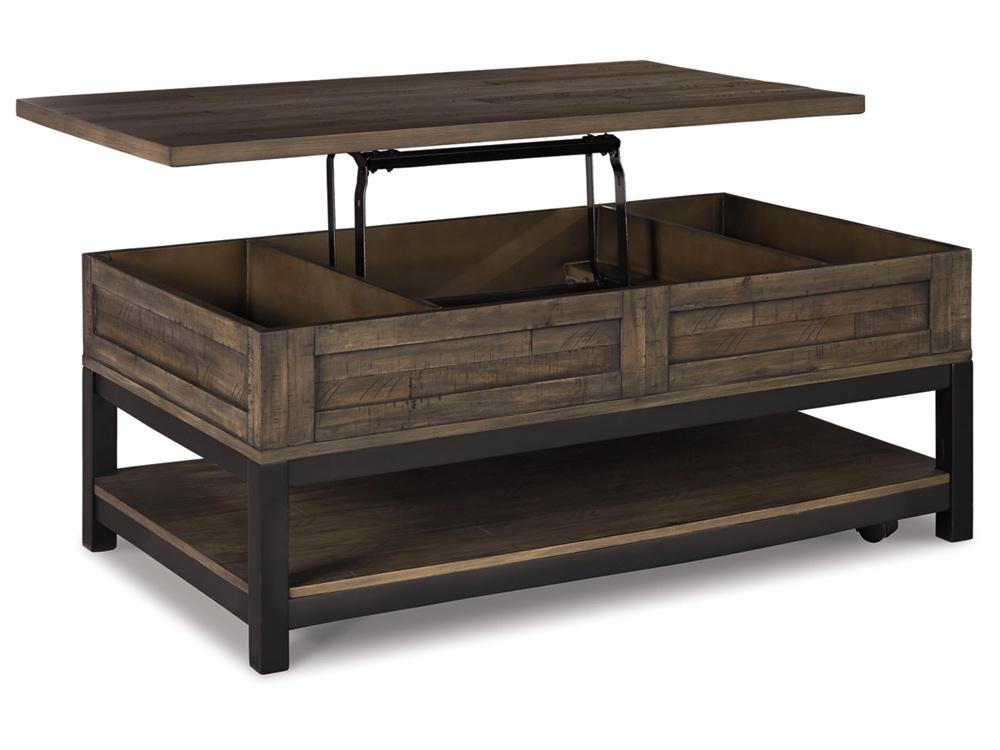 Signature Design by Ashley - Johurst Rect Lift Top Cocktail Table in Grayish Brown - T444-9 veiw 4