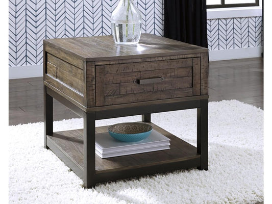 Signature Design by Ashley - Johurst Rectangular End Table in Grayish Brown - T444-3 veiw 2