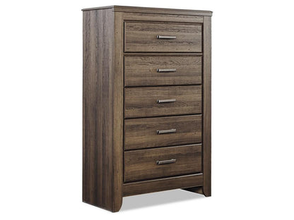 Signature Design by Ashley - Juararo Five Drawer Chest in Dark Brown - B251-46 veiw 1