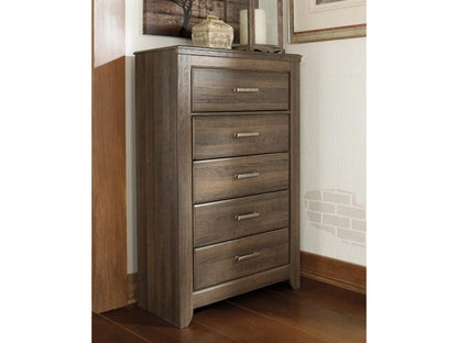 Signature Design by Ashley - Juararo Five Drawer Chest in Dark Brown - B251-46 veiw 2
