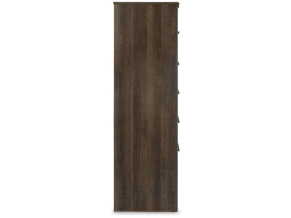 Signature Design by Ashley - Juararo Five Drawer Chest in Dark Brown - B251-46 veiw 4