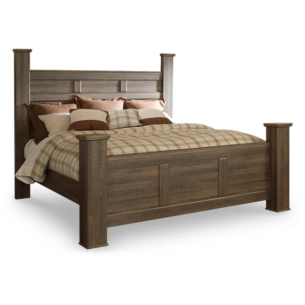 Signature Design by Ashley - Juararo King Poster Bed in Dark Brown veiw 1