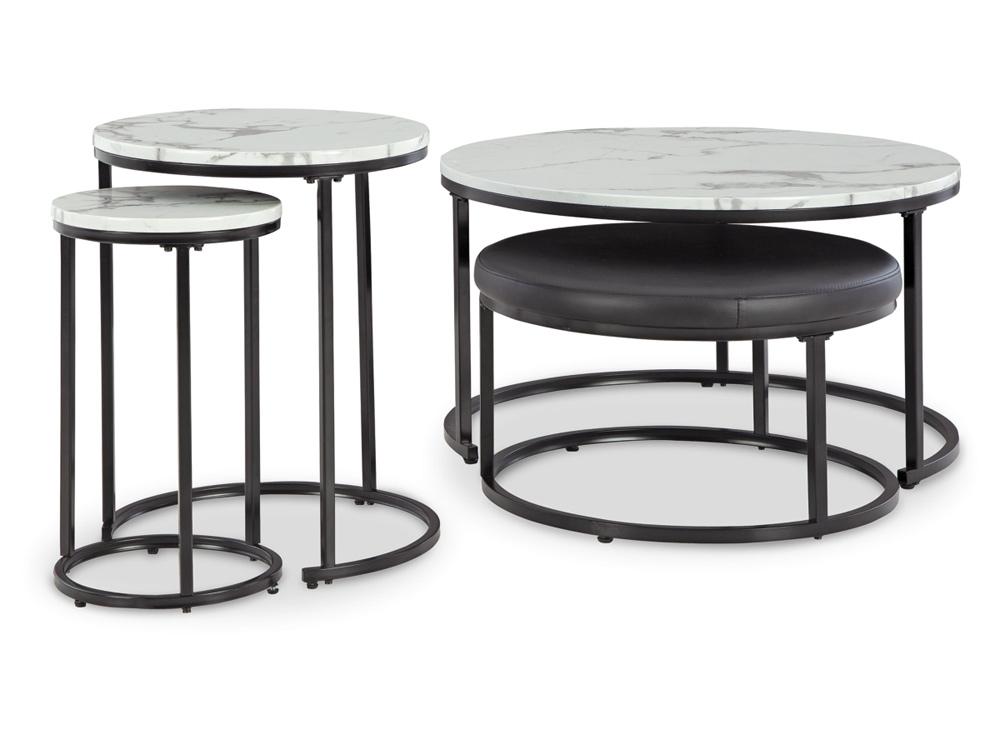 Signature Design by Ashley - Jusmour Occasional Nesting TBL (Set of 4) in Black/White - T161-14 veiw 3