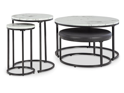 Signature Design by Ashley - Jusmour Occasional Nesting TBL (Set of 4) in Black/White - T161-14 veiw 3