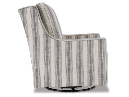 Signature Design by Ashley - Kambria Swivel Glider Accent Chair in Ivory/Black - A3000207 veiw 3