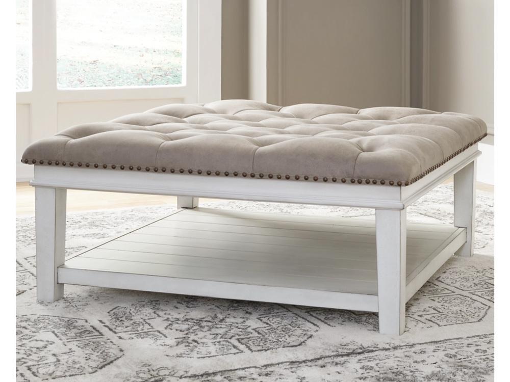 Signature Design by Ashley - Kanwyn UPH Ottoman Cocktail Table in Whitewash - T937-21 veiw 2