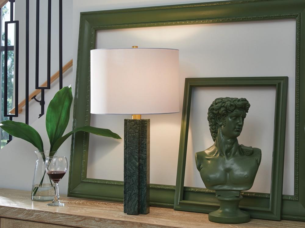 Signature Design by Ashley - Keegan Marble Table Lamp in Green - L429084 veiw 2