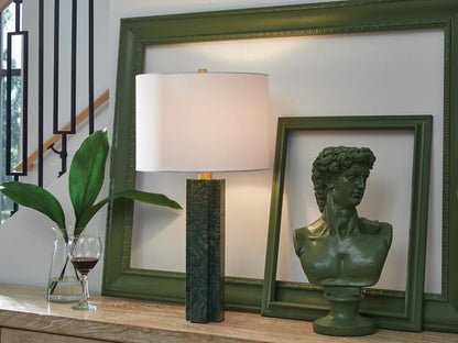 Signature Design by Ashley - Keegan Marble Table Lamp in Green - L429084 veiw 2