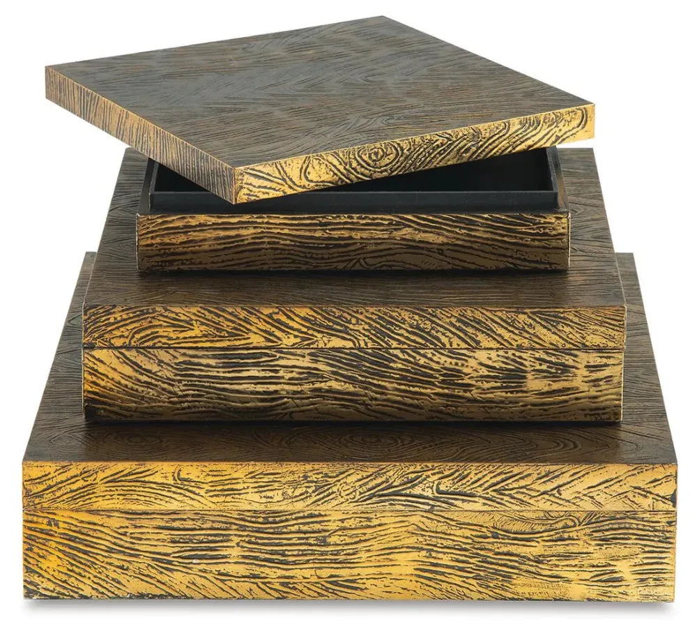 Signature Design by Ashley - Keldy Box (Set of 3) in Antique Brass Finish - A2000490 view 5