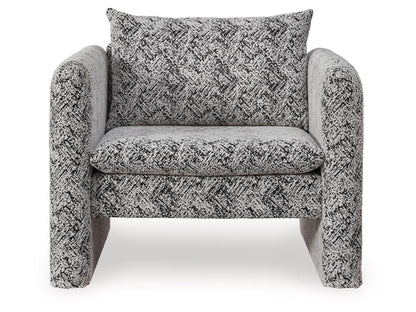 Signature Design by Ashley - Kenbell Accent Chair in Black/White - A3000705 veiw 1