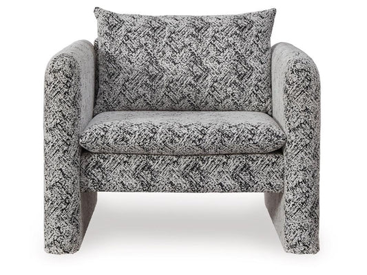 Signature Design by Ashley - Kenbell Accent Chair in Black/White - A3000705 veiw 1