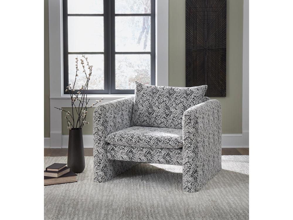 Signature Design by Ashley - Kenbell Accent Chair in Black/White - A3000705 veiw 2