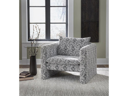 Signature Design by Ashley - Kenbell Accent Chair in Black/White - A3000705 veiw 2