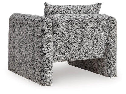 Signature Design by Ashley - Kenbell Accent Chair in Black/White - A3000705 veiw 3