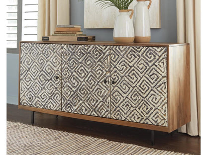 Signature Design by Ashley - Kerrings Accent Cabinet in Brown/Black/White - A4000258 veiw 2