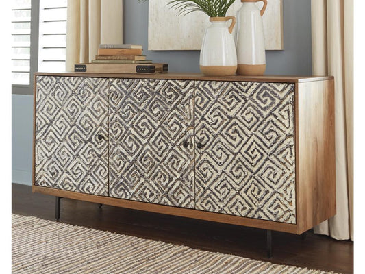 Signature Design by Ashley - Kerrings Accent Cabinet in Brown/Black/White - A4000258 veiw 2