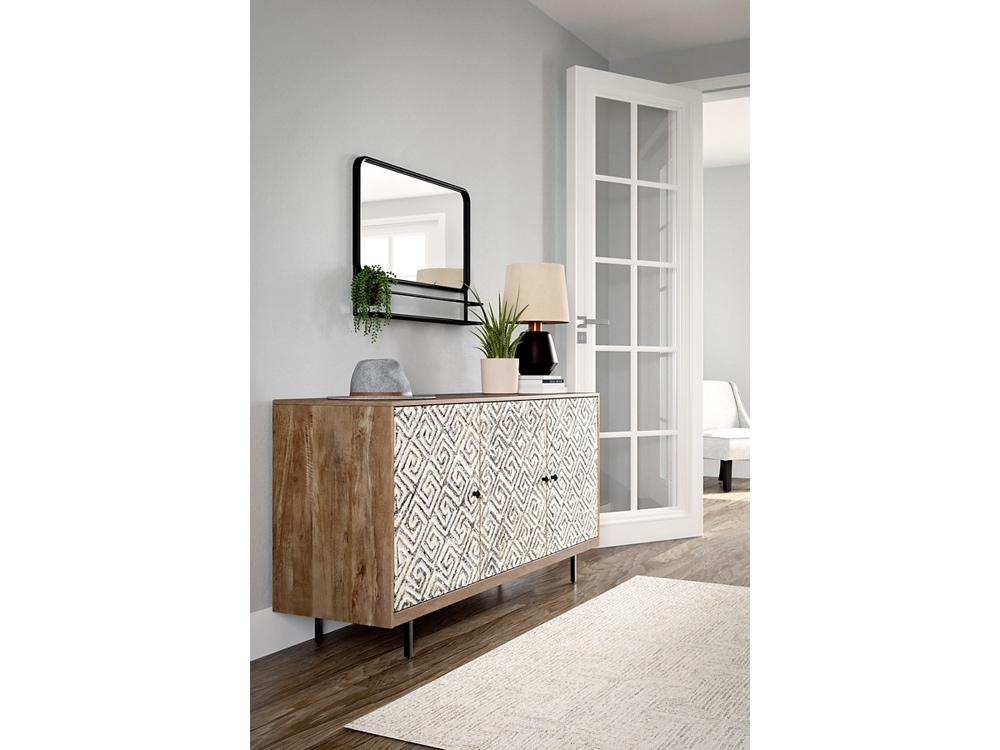 Signature Design by Ashley - Kerrings Accent Cabinet in Brown/Black/White - A4000258 veiw 3