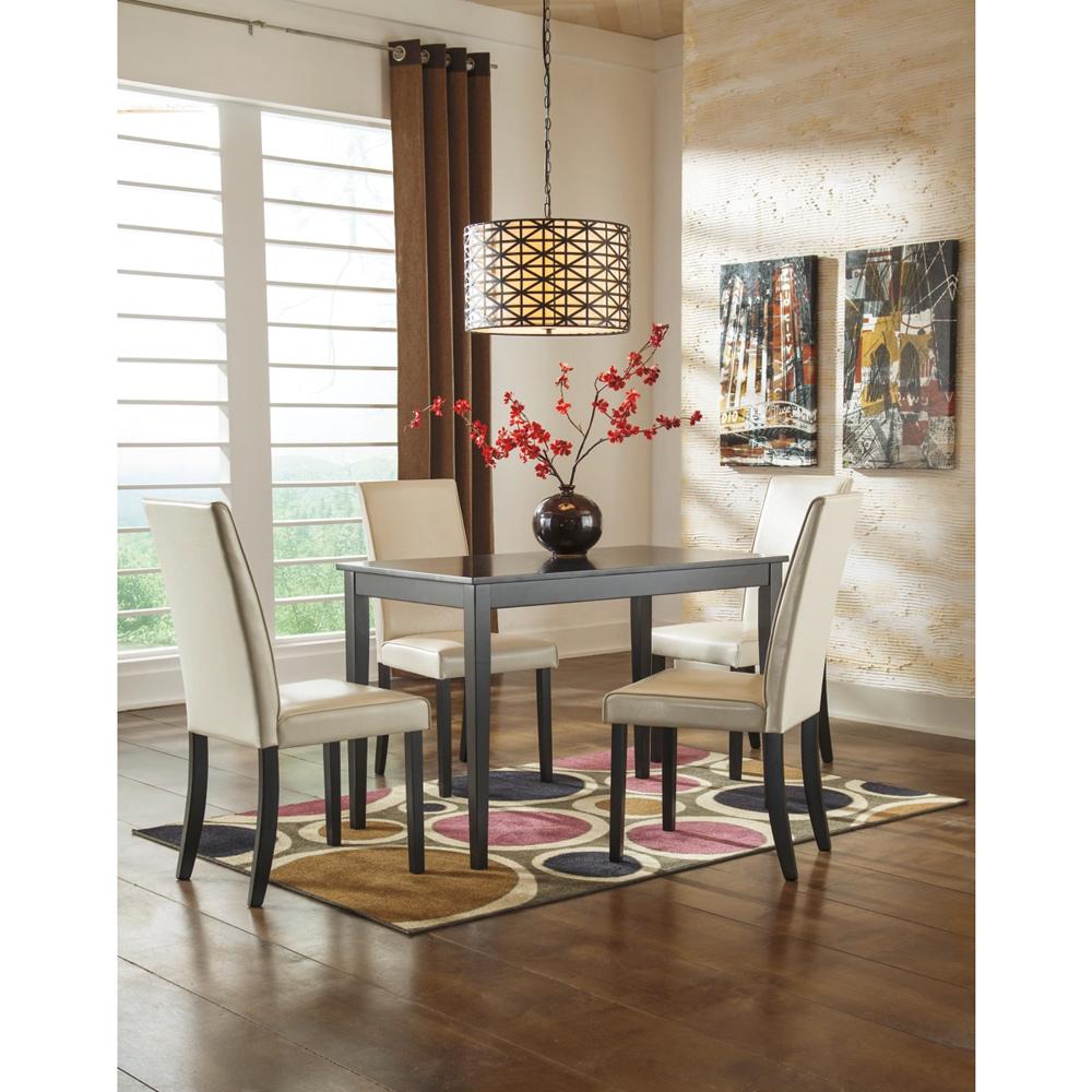 Signature Design by Ashley - Kimonte Dining Table And 4 Chairs in Ivory & Darkbrown veiw 1