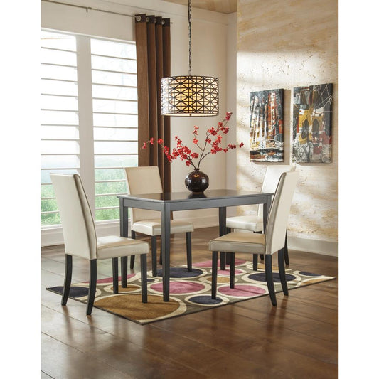 Signature Design by Ashley - Kimonte Dining Table And 4 Chairs in Ivory & Darkbrown veiw 1