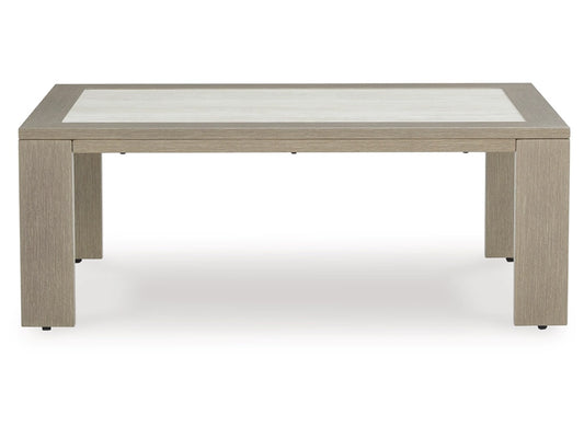 Signature Design by Ashley - Kimpton Isle Outdoor Rectangular Cocktail Table in Brown - P704-701 veiw 1