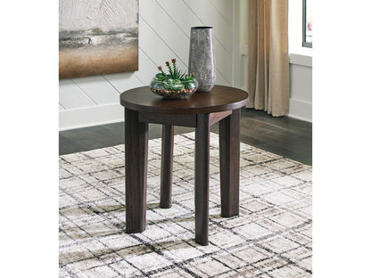 Signature Design by Ashley - Korestone 2 Round End Table in Dark Brown - T657-6 veiw 2