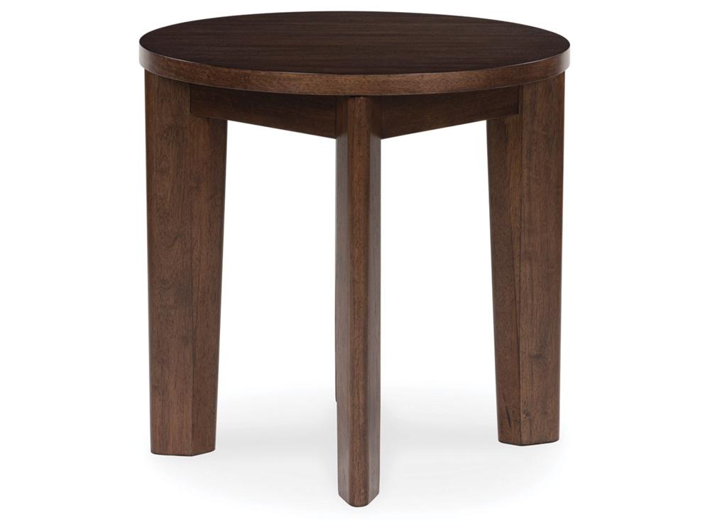 Signature Design by Ashley - Korestone 2 Round End Table in Dark Brown - T657-6 veiw 3