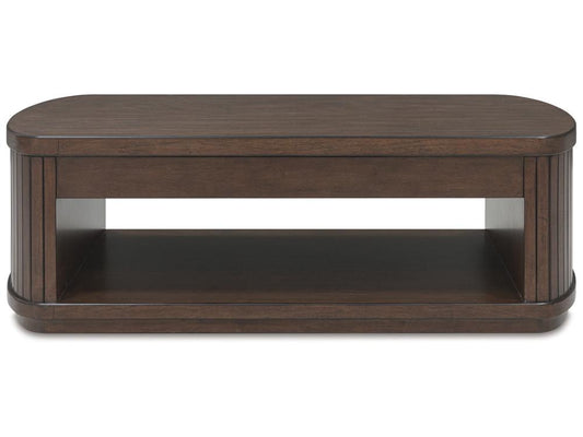 Signature Design by Ashley - Korestone Lift Top Cocktail Table in Dark Brown - T679-9 veiw 1