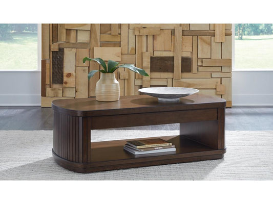 Signature Design by Ashley - Korestone Lift Top Cocktail Table in Dark Brown - T679-9 veiw 2