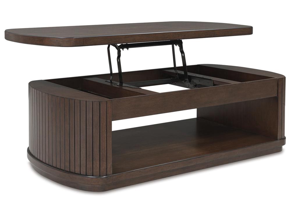 Signature Design by Ashley - Korestone Lift Top Cocktail Table in Dark Brown - T679-9 veiw 3