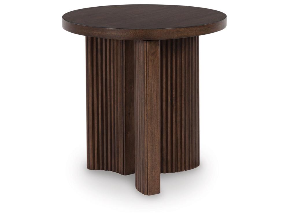 Signature Design by Ashley - Korestone Round End Table in Dark Brown - T689-6 veiw 1