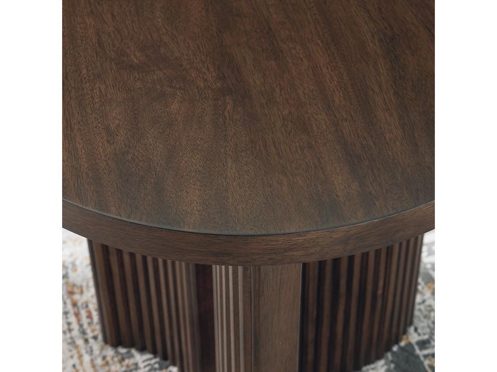 Signature Design by Ashley - Korestone Round End Table in Dark Brown - T689-6 veiw 4