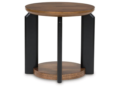 Signature Design by Ashley - Kraeburn Round End Table in Brown/Black - T624-6 veiw 1