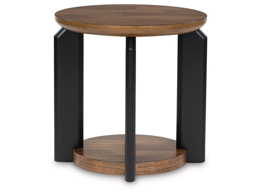 Signature Design by Ashley - Kraeburn Round End Table in Brown/Black - T624-6 veiw 1