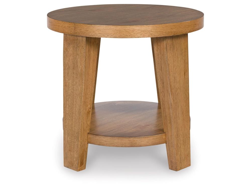 Signature Design by Ashley - Kristiland Round End Table in Light Brown - T674-6 veiw 1