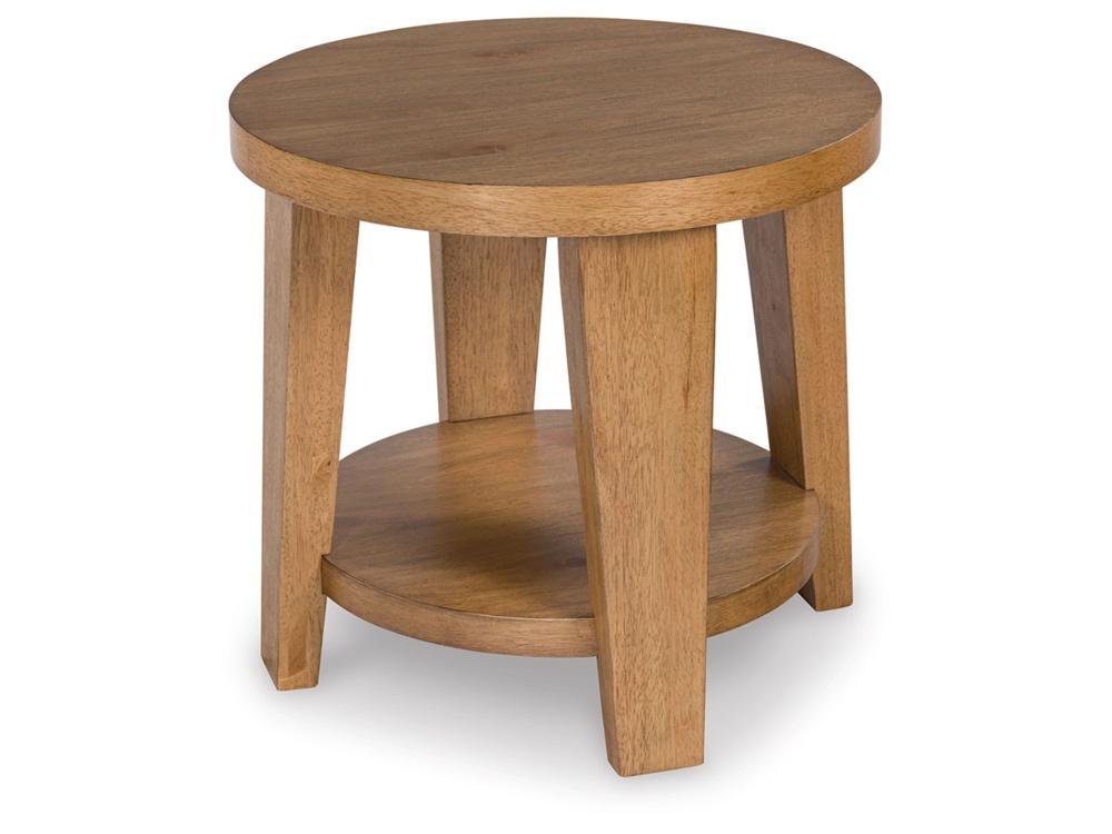 Signature Design by Ashley - Kristiland Round End Table in Light Brown - T674-6 veiw 3