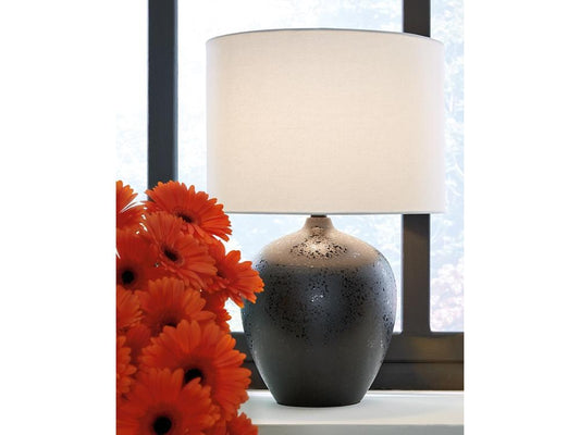 Signature Design by Ashley - Ladstow Ceramic Table Lamp in Black - L123894 veiw 2