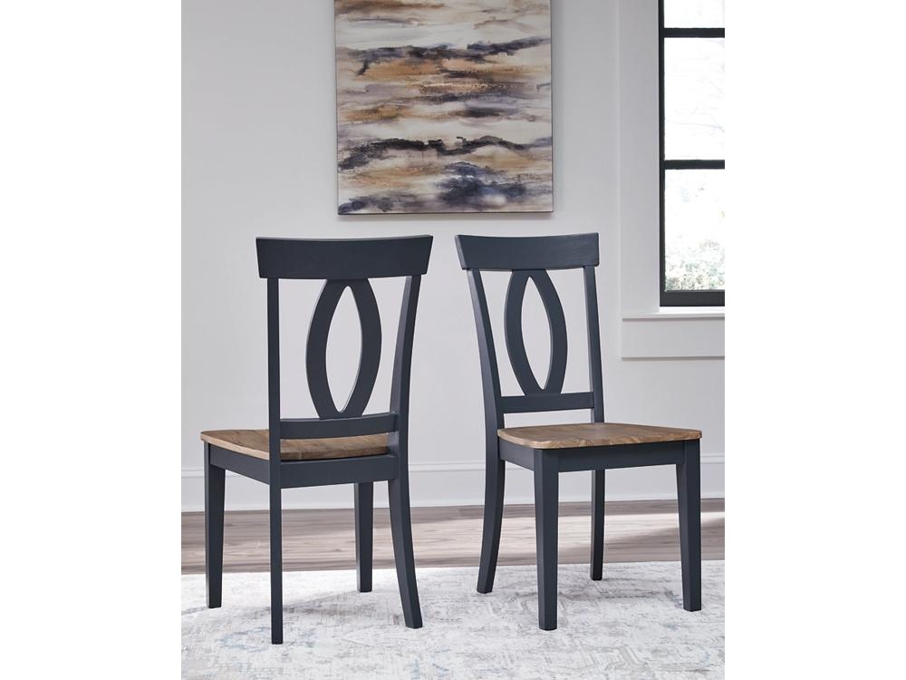 Signature Design by Ashley - Landocken Dining Room Side Chair (Set Of 2) in Brown/Blue - D502-01 veiw 2