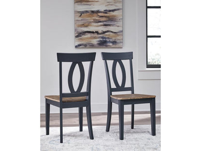 Signature Design by Ashley - Landocken Dining Room Side Chair (Set Of 2) in Brown/Blue - D502-01 veiw 2
