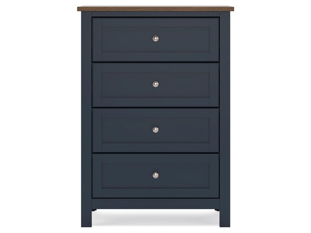 Signature Design by Ashley - Landocken Four Drawer Chest in Brown/Blue - B414-45 veiw 1