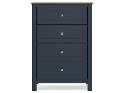 Signature Design by Ashley - Landocken Four Drawer Chest in Brown/Blue - B414-45 veiw 1