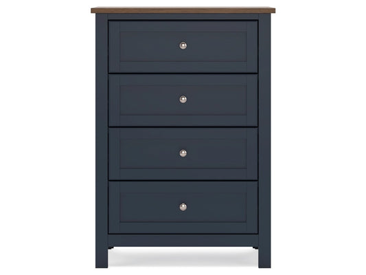 Signature Design by Ashley - Landocken Four Drawer Chest in Brown/Blue - B414-45 veiw 1