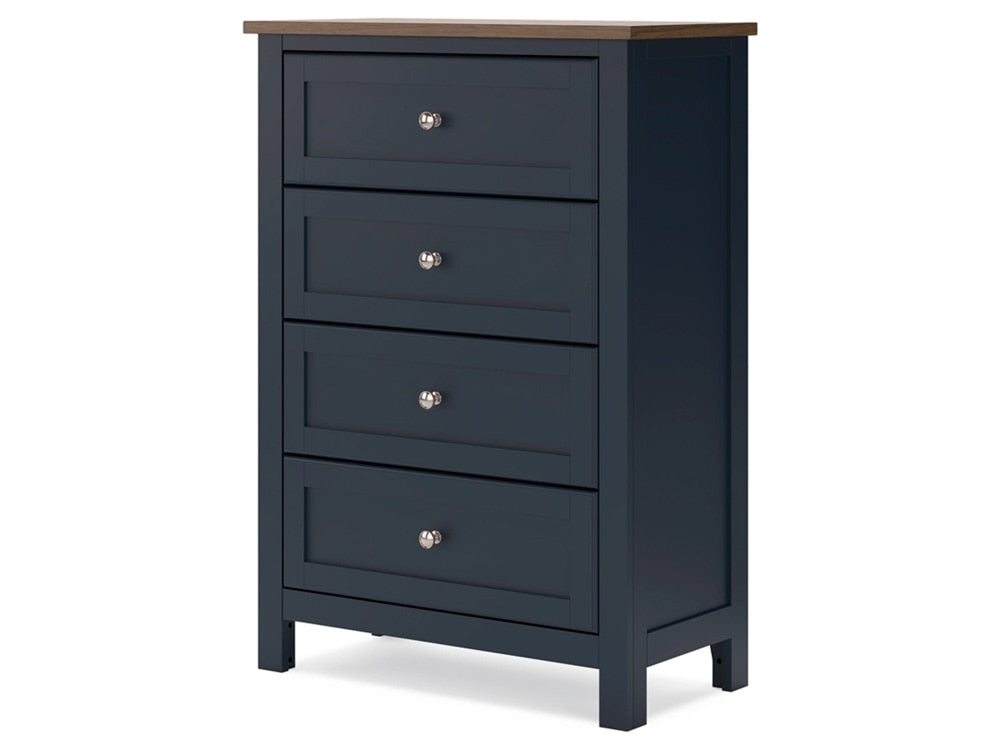 Signature Design by Ashley - Landocken Four Drawer Chest in Brown/Blue - B414-45 veiw 3