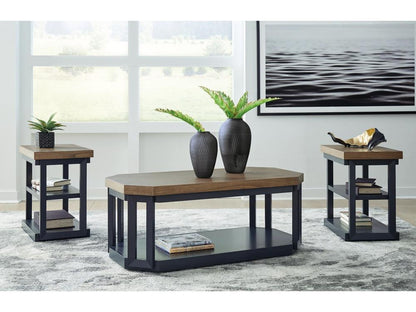 Signature Design by Ashley - Landocken Occasional Table Set (Set of 3) in Brown/Blue - T402-13 veiw 2