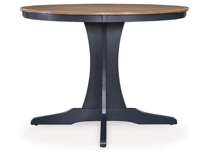 Signature Design by Ashley - Landocken Round Dining Room Table in Brown/Blue - D502-15 veiw 1
